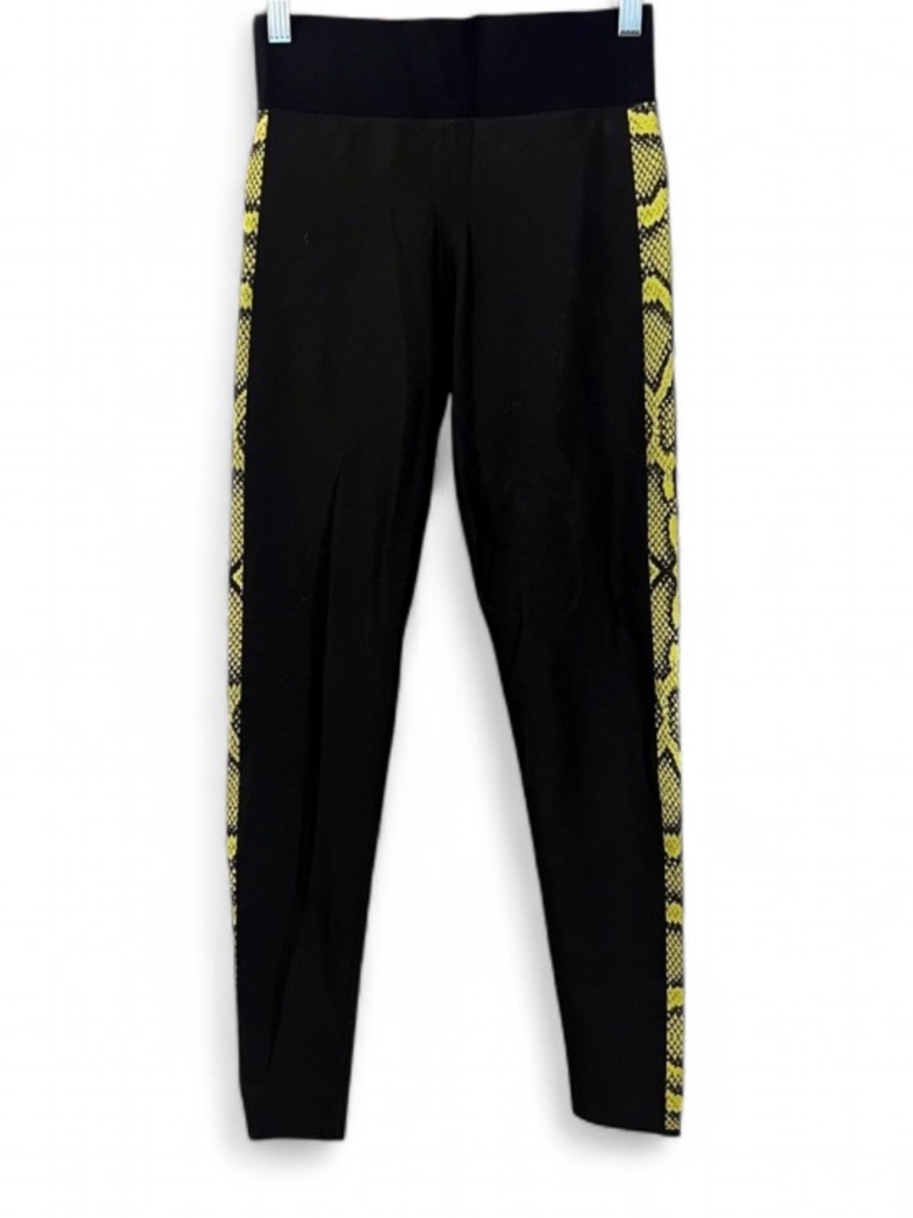 ultracor Black Leggings with Yellow Snake-Print Side Panels - Picture 2 of 4